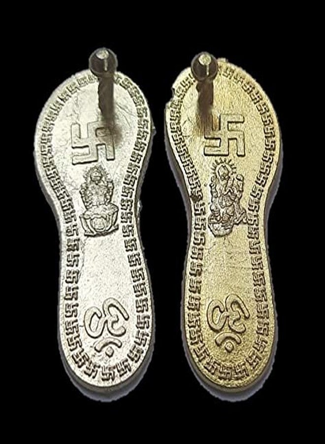 Nicolette Gold Plated Laxmi Charan Paduka (Big) Religious, Puja Article, Shree Laxmi MATA Charan Paduka for Entrance Door of Home/Office for Wealth Pooja Samagri (1) - Image 4